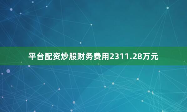平台配资炒股财务费用2311.28万元
